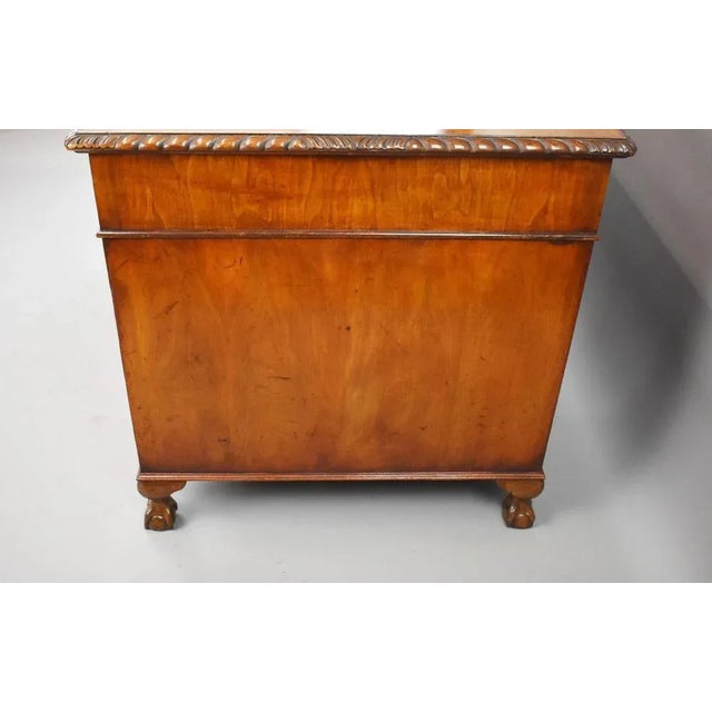 1920s Vintage Burr Walnut Pedestal Desk, 1920 For Sale - Image 5 of 12