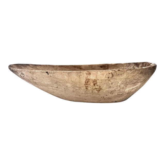 Antique Hand Carved Dugout Wood Trough Bowl For Sale
