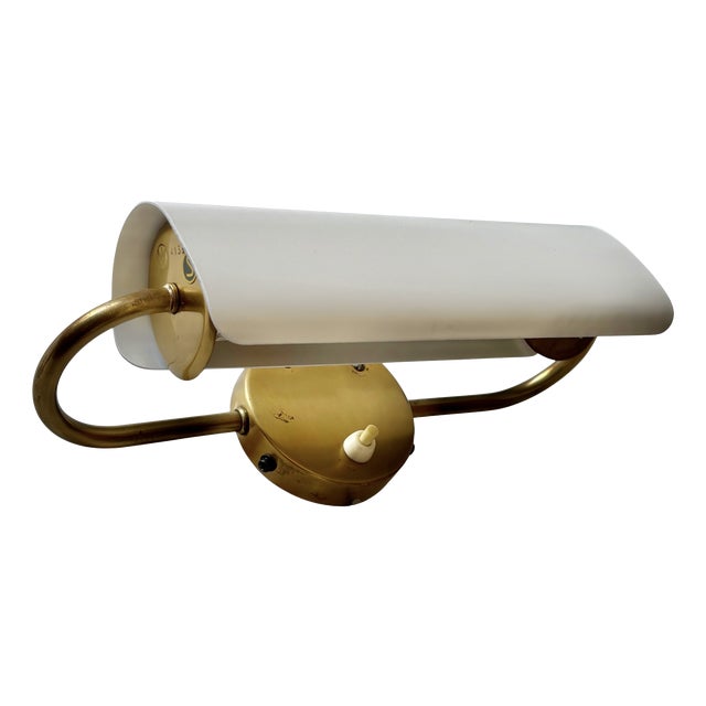 Vintage Wall Lamp in Brass and Steel by Bertil Brisborg for Nordiska Kompaniet, Sweden, 1950s For Sale