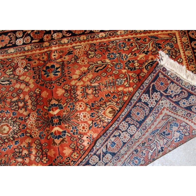 1920s 1920s, Handmade Antique Persian Sarouk Rug 3.3' X 5.3' For Sale - Image 5 of 7