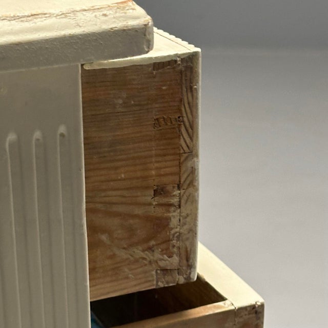 Wood Gustavian, Swedish Commode, Louis XVI Style, White Paint Distressed, 1990s For Sale - Image 7 of 11