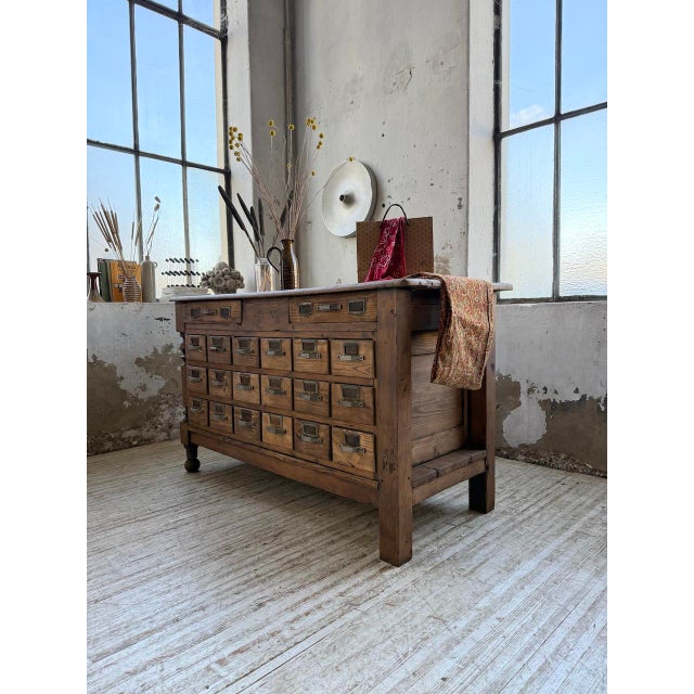 Multi-Drawer Workbench in Oak, 1950s For Sale - Image 13 of 18