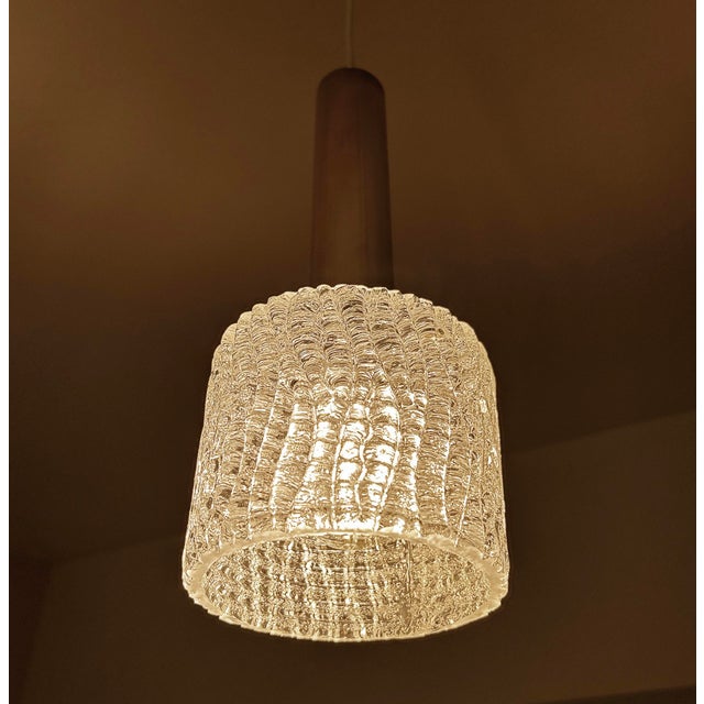 Mid-Century Modern Vintage Brutalist Glass Pendant Lights from Kalmar, 1970s, Set of 3 For Sale - Image 3 of 16