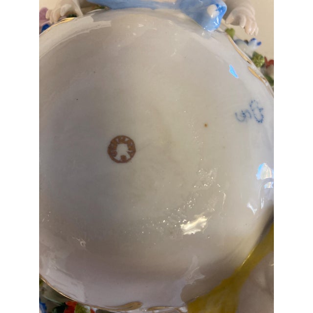 Ceramic 1950s Porcelain China Basket Centerpiece For Sale - Image 7 of 8