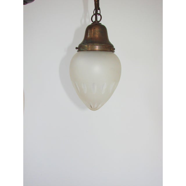Glass Vintage Art Deco Pendant Light, 1930s For Sale - Image 7 of 11