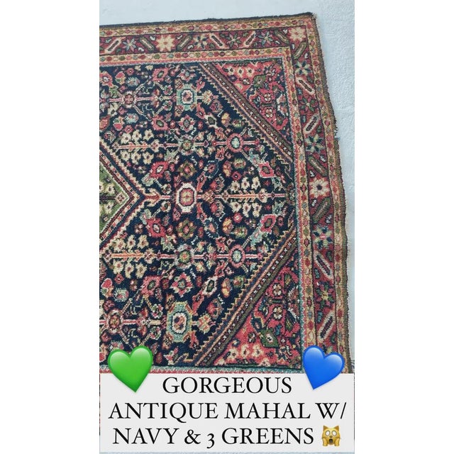 *All of our antique & vintage rugs are professionally cleaned prior to being listed.* Name: Two-Toned Green Power...