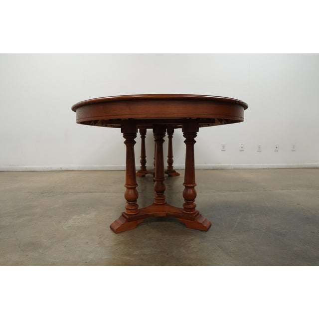 Vintage Tell City Early American Colonial Double Pedestal Extension Dining Table For Sale - Image 9 of 14