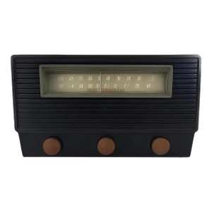 1950 Rca Victor 8-X-71 Black Bakelite AmFm Tube Radio, Sculptural Mid-Century Modern Icon