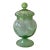 Hand Blown Vintage Green Lidded Apothecary Jar For Sale