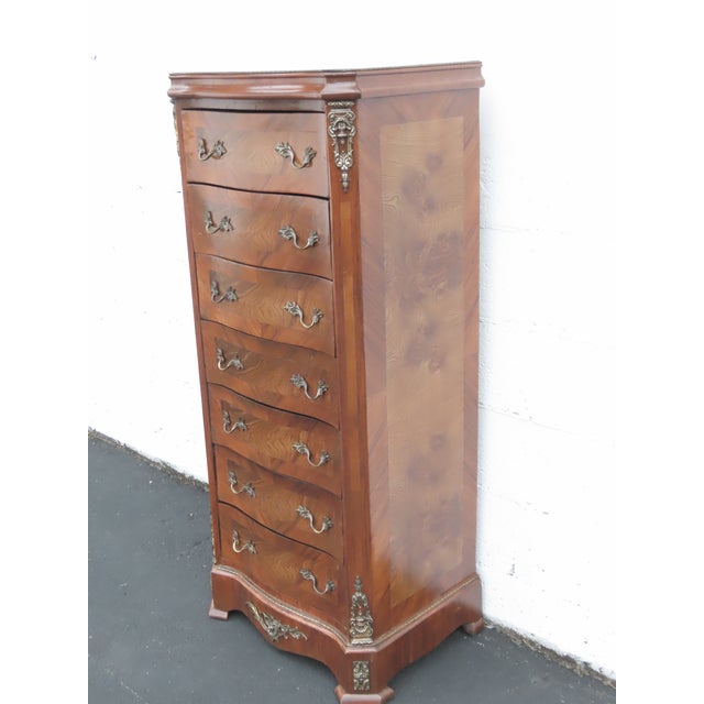 French French Tall Narrow Inlay Lingerie Jewelry Chest 6428 For Sale - Image 3 of 18