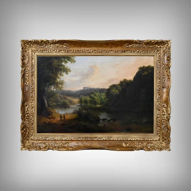 A. Savary, Discussion by the River, Mid-19th Century, Oil on Canvas For Sale - Image 16 of 16