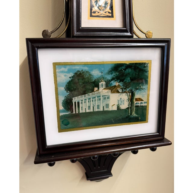 Early 19th Century Early 19th Century New Haven Banjo Clock, Dark Mahogany Case, Reverse Painted Glass, Mt. Vernon Tablet, 8-Day Movement For Sale - Image 5 of 9