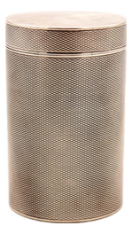 Guilloche Silver Box in Cylindrical Shape