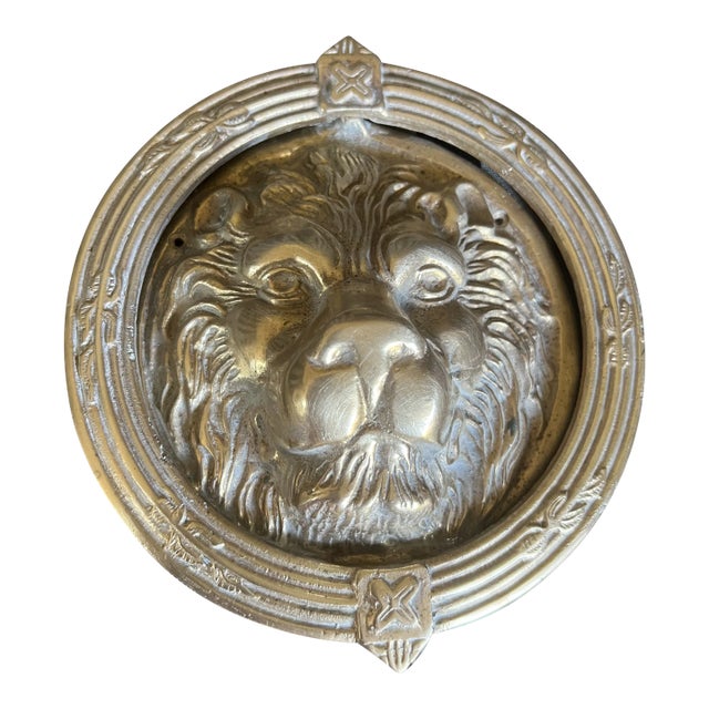 1960s Brass Lion Door Knocker For Sale