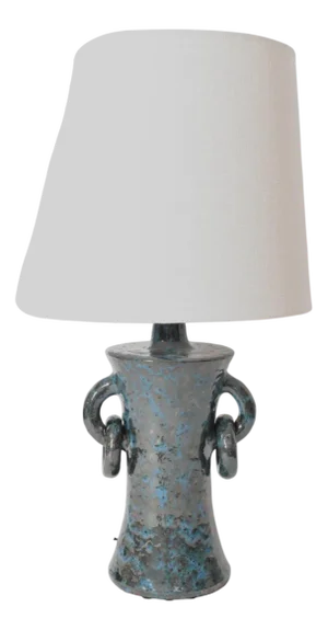Kasaï Blue Handles Ceramic Lamp by Barracuda Interiors