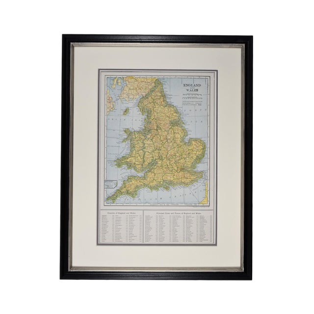 1920s Vintage Framed England Map Chairish