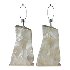 Pair of Faux Rock Stone Table Lamps, 1970's
