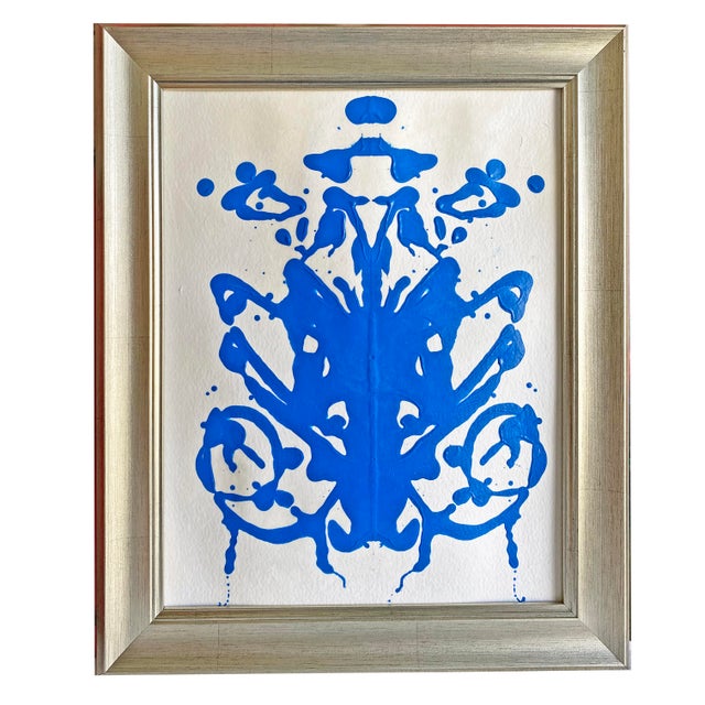 Original Rorschach Test–Inspired Abstract Paintings – Hand-Painted Acrylic on Rice Paper, Framed Modern Art Set For Sale - Image 4 of 8