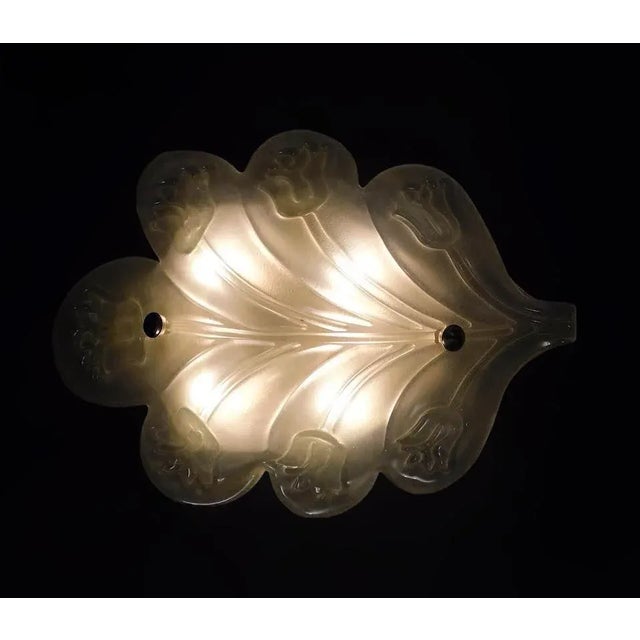 1960s Murano Glass Leaf Flush Mount For Sale - Image 6 of 8