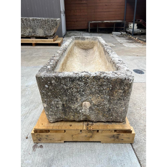 A Long Rectangular Limestone Field Trough From Burgundy, France, 19th Century For Sale - Image 15 of 16