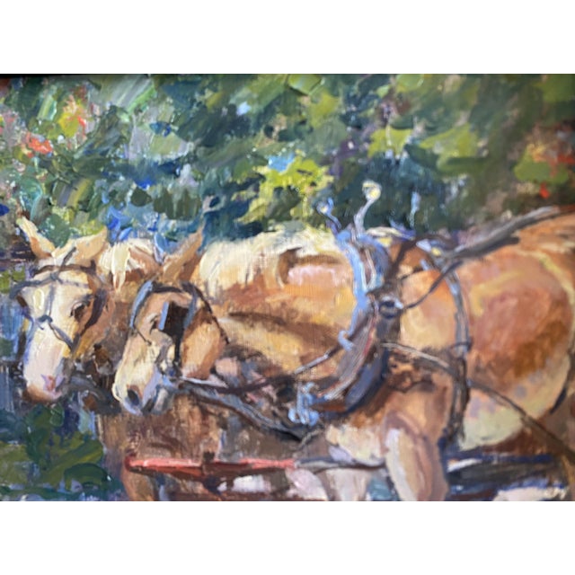 "Team Effort" ~ Original Oil Painting, Lorie Batson, a Haflinger Team Prepares for Days Work While Exhibiting Their Docile Strength For Sale - Image 9 of 10