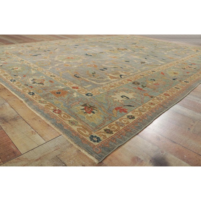 Textile 2010s Vintage Modern Persian Sultanabad Rug - 09'10 X 14'00 For Sale - Image 7 of 10