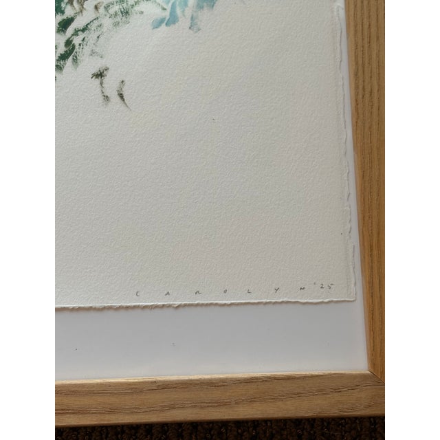 2025 Original Carolyn Misterek Abstract Floral in Vintage Frame For Sale - Image 4 of 5