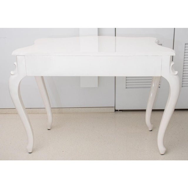 Hollywood Regency White Lacquer Vanity Table Desk Chairish