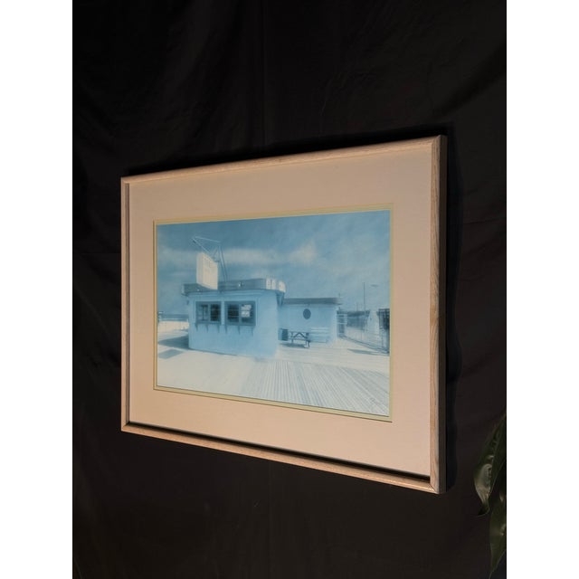 Early 21st Century Blue Coastal Boardwalk Framed Print For Sale - Image 4 of 8