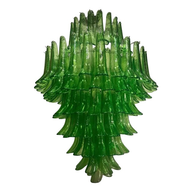 Round Green Murano Chandelier from Mazzega, 2000s For Sale