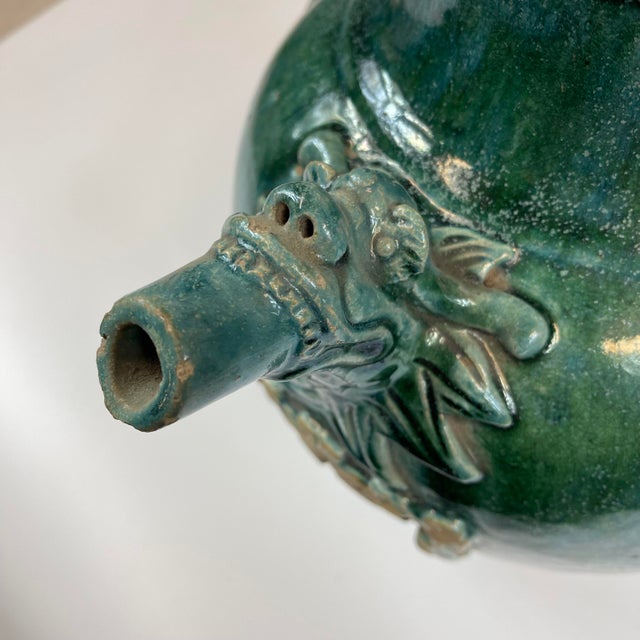 Early 19th Century Chinese Ceramic Wine Jug in Turquoise Early 19th Century For Sale - Image 5 of 13