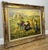 This striking Vintage French signed painting beautifully depicts a traditional harvest scene, with figures working across...
