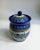 Late 20th Century Vintage Maria Starzyk Hand Painted Bue "Pansy" Pottery Lidded Jar For Sale - Image 5 of 12