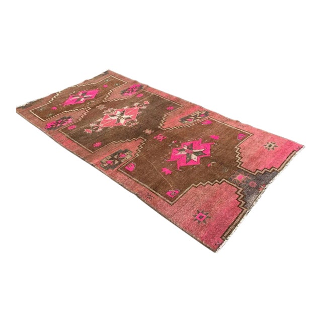 1950's Pink Turkish Rug - 60" X 114" For Sale