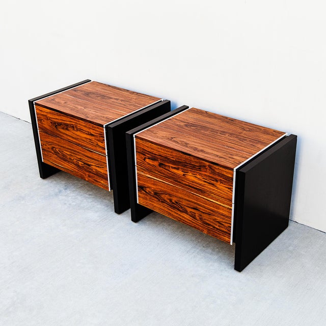 Vintage Restored 1970s Rosewood Nightstands by Glenn of California, A Pair For Sale In Los Angeles - Image 6 of 12