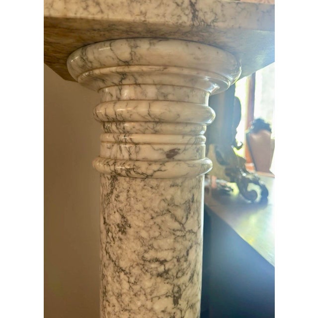 Neoclassical Neoclassical Italian Carrara Marble Pedestal, 19th Century For Sale - Image 3 of 8