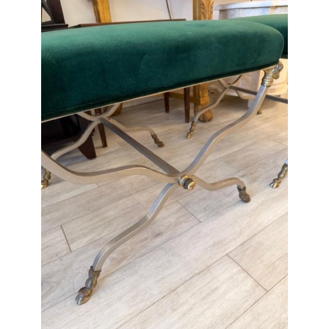 French 1970s Pair of Rams Head/Hoof Stools Attributed to Maison Jansen For Sale - Image 3 of 7