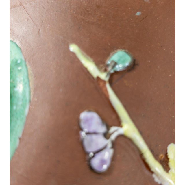 Mid-Century Chinese Yixing Zisha Bamboo Form Teapot With Enamel Decoration For Sale - Image 12 of 14