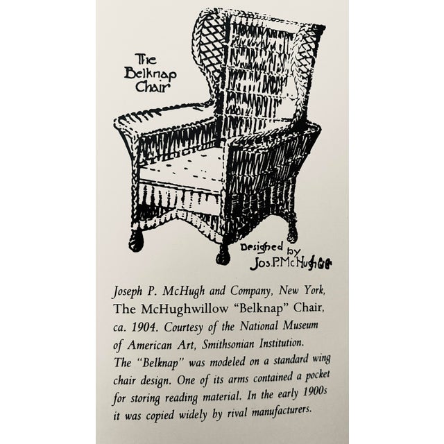 Antique Belknap Wicker Wing Chair With Original Spring Seat, 1893-1930 For Sale - Image 12 of 12