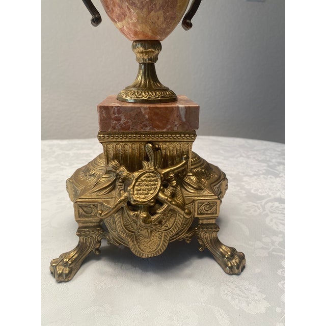 Metal 20th Century Brevettato Italian Gilt Bronze/Brass Marble Lamps - A Pair Excellent Mint Condition For Sale - Image 7 of 12