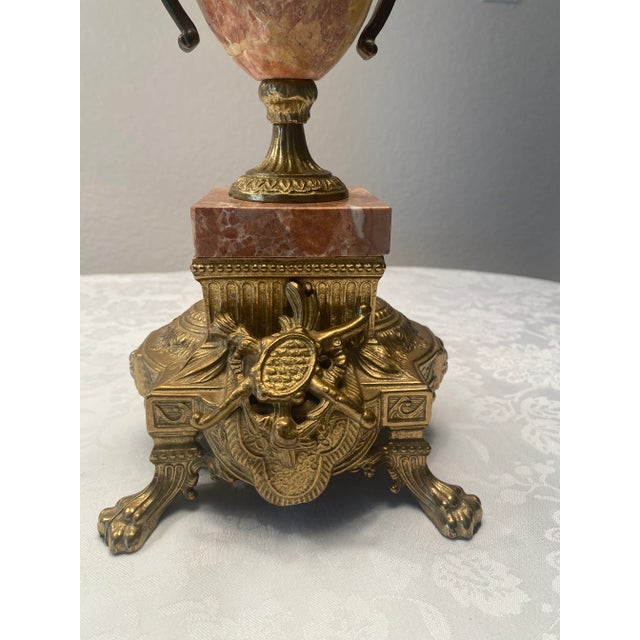 Metal Brevettato Italian Gilt Bronze/Brass Marble Lamps - A Pair Excellent Mint Condition Vintage. For Sale - Image 7 of 12