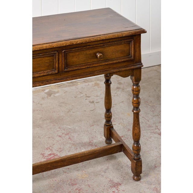 1920s Ipswich Oak Two Drawer Side Table For Sale - Image 4 of 13