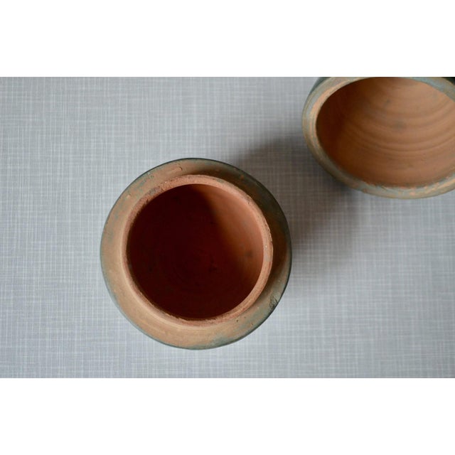 Brutalist Ceramic Egg-Shaped Covered Pot in Glazed Terracotta, 1970s For Sale - Image 3 of 9