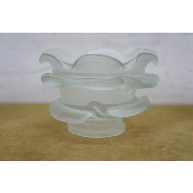 Antique Frosted Satin Glass Rose Flower Chandelier Lamp Shades 4" - Set of 2 For Sale - Image 4 of 9