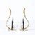 Mid-Century Modern Pair of Mid-Century Curvilinear Polished Brass Andirons With Gunmetal Fittings For Sale - Image 3 of 11