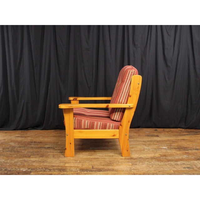 Mid-Century Modern Vintage Scandinavian Pine Lounge Chair For Sale - Image 3 of 11