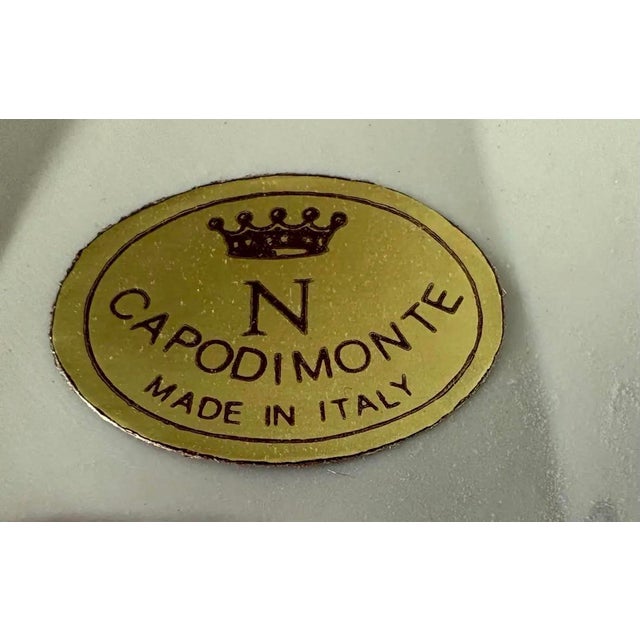 Late 20th Century Italian Capodimonte Porcelain Parasol Wall Hook With Applied Lace & Gilt Accent 5.5” For Sale - Image 5 of 8