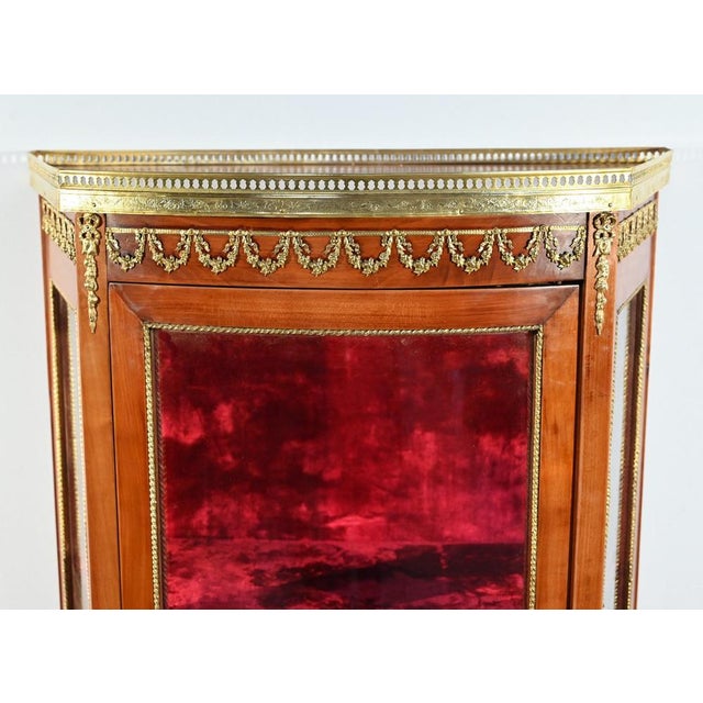 Wood Small Louis XV / Louis XVI Transition Showcase in Light Cherrywood, Early 20th Century For Sale - Image 7 of 18