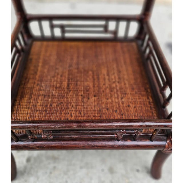 Coffee McGuire Organic Modern Rattan Raffia Glass Top Occasional Table and Target Back Chairs Set of 3 For Sale - Image 8 of 12