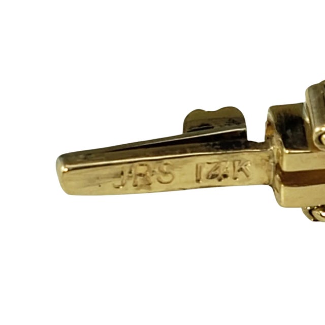 Metal Late 20th Century 14 Karat Yellow Gold Onyx and Diamond Crossover Bangle For Sale - Image 7 of 8